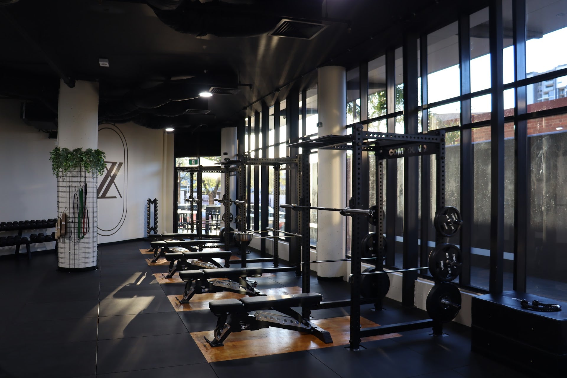 Boutique gym fitout by Compound Fitness, premium studio floor, Australia-wide